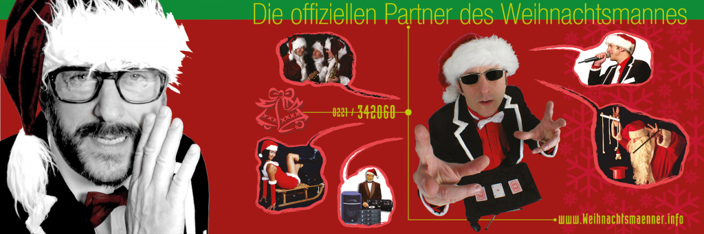 Sonstiges-Weihnachtsmann-Zauberer: Der Weihnachtsmann-Zauberer (Magier, Zauberkünstler) unterhält sein Publikum (Ihre Kunden und Gäste) mit weihnachtlicher Zauberei (Zauber-Show, Closeup-Magie, Tischzauberei, Zauberseminar) auf Ihrer privaten und betrieblichen Veranstaltung (Weihnachtsfeier, Weihnachts-Event, Weihnachtsmarkt, Christbaumschlagen).